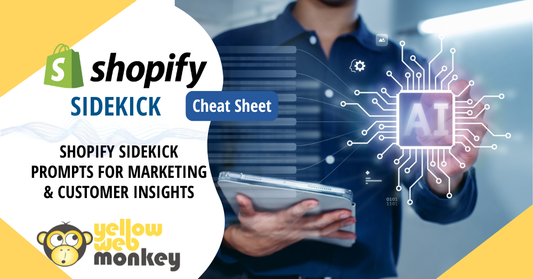 man holding tablet and using AI Shopify Sidekick Prompts
