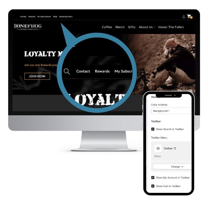 Dawn: Top Toolbar Menu – YellowWebMonkey